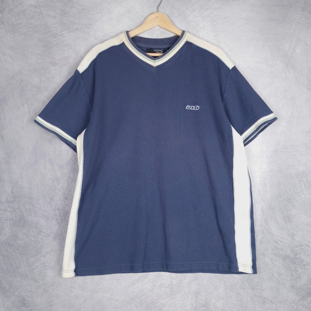 Men's Blue and White Short Sleeve Tee